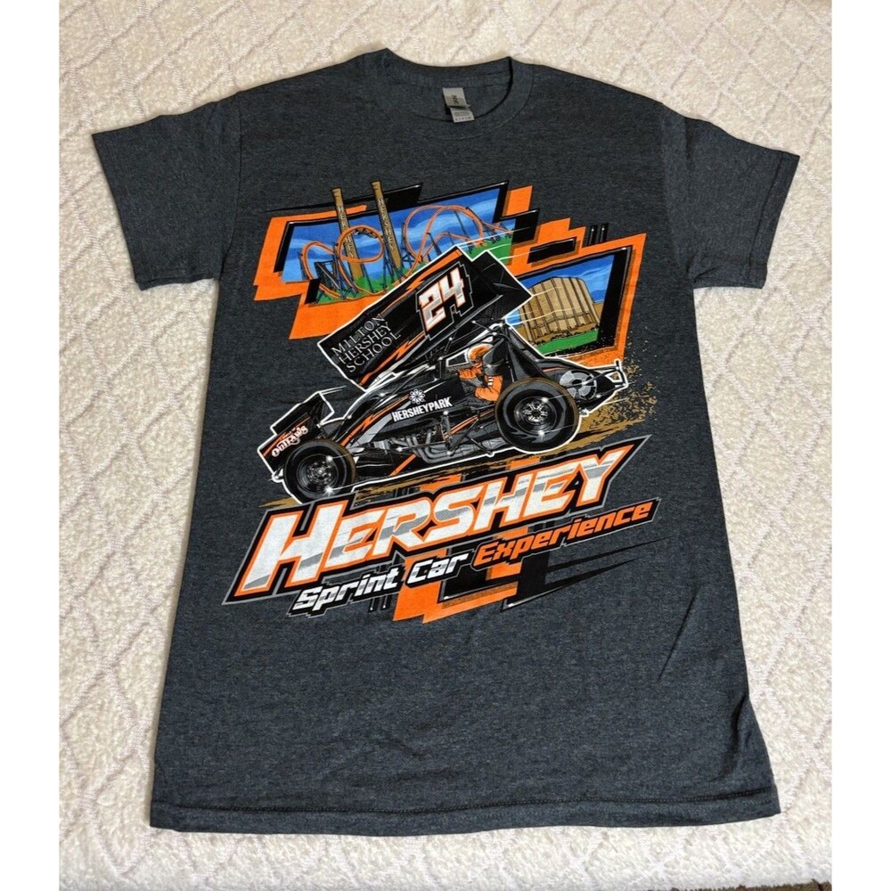 Hershey Sprint Car Experience #24 Milton Hershey School 2 Sided Tee Men’s Size S